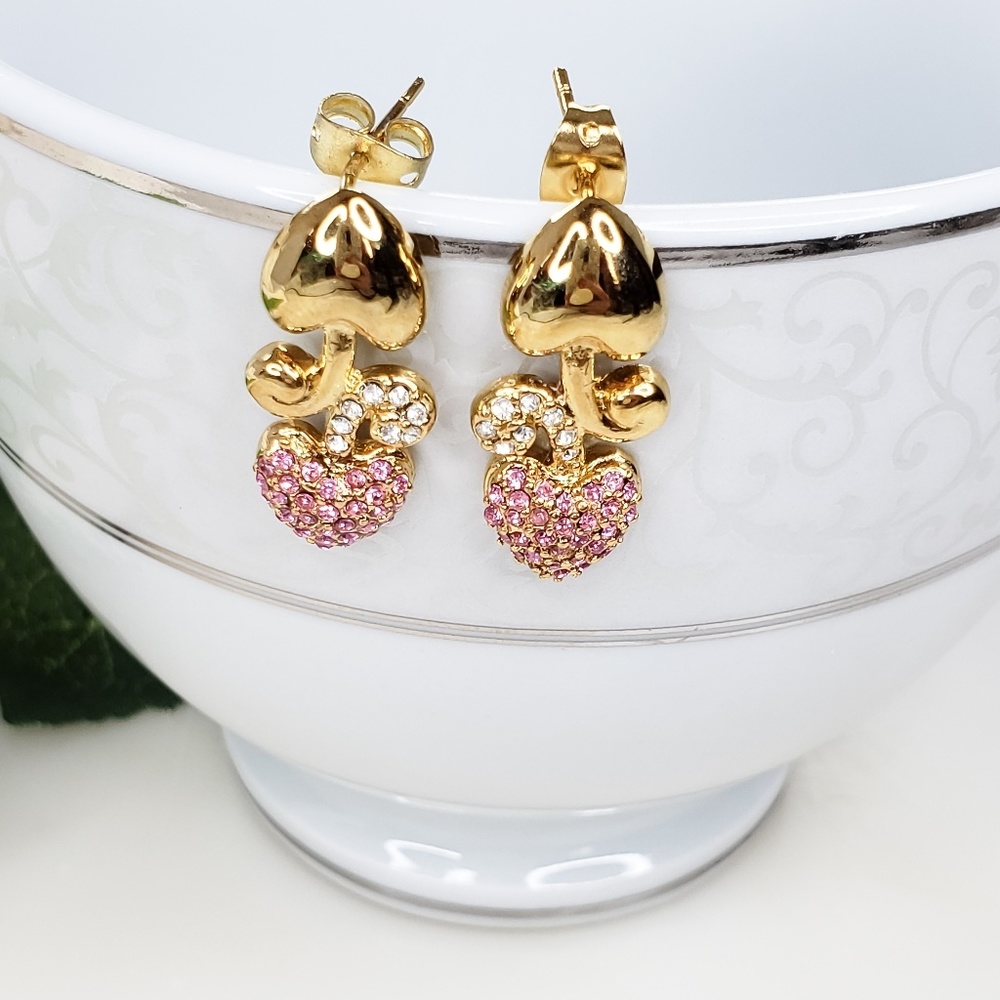 💫fashionjewelry gold plated heart shaped earrings
